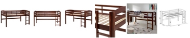 Walker Edison Solid Wood Low Loft Twin Bed
